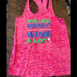 Pink tie dye racer back workout tank